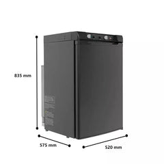 SMAD 3-Way Fridge Freezer - 100L, Spacious and Powerful Propane Electric Absorption Refrigerator for Campervan, Caravan, Motorhome - AC/DC/GAS, 0-10°C Fridge, -18°C-0°C Freezer, LED Light, Reversible Door Hinges