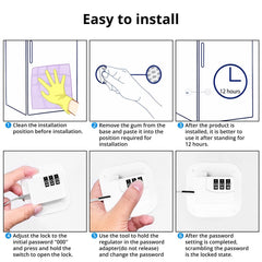 SMAD 2 Pack 18.8cm Cable Lock with 3-Digit Combination, Child Safety Lock for Refrigerators, Freezers, Cabinets and Drawers