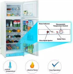 SMAD 265L LPG & AC Powered Absorption Fridge with Freezer – Silent & Off-Grid Ready