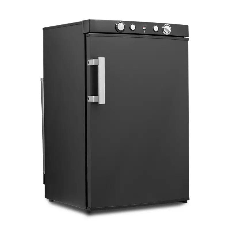 SMAD 3-Way Fridge Freezer - 100L, Spacious and Powerful Propane Electric Absorption Refrigerator for Campervan, Caravan, Motorhome - AC/DC/GAS, 0-10°C Fridge, -18°C-0°C Freezer, LED Light, Reversible Door Hinges - Smad EU
