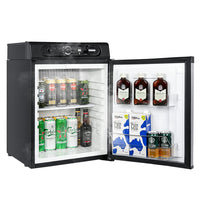 SMAD Compact Fridge 3-Way -  40L, Convenient and Versatile Mini Refrigerator for Campervan, Caravan, Motorhome, Hotel - AC/DC/GAS, 0-10°C, LED Light
